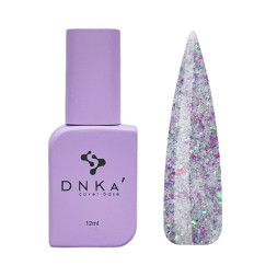 Гель-лак DNKa Polish Gel Spalah 0110. серебро с зелено-бирюзовыми блестками. светоотражающий. 12 мл