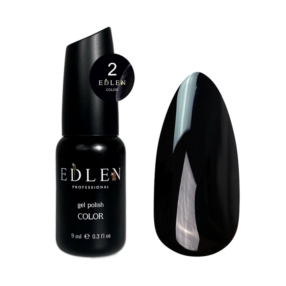 Гель-лак Edlen Professional 002 чорний. 9 мл