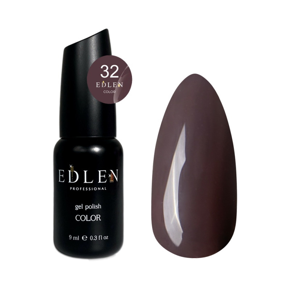 Гель-лак Edlen Professional 032 теплий коричнево-сірий. 9 мл