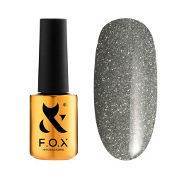 Гель-лак F.O.X Sparkle 005 серый с блестками. светоотражающий. 7 мл