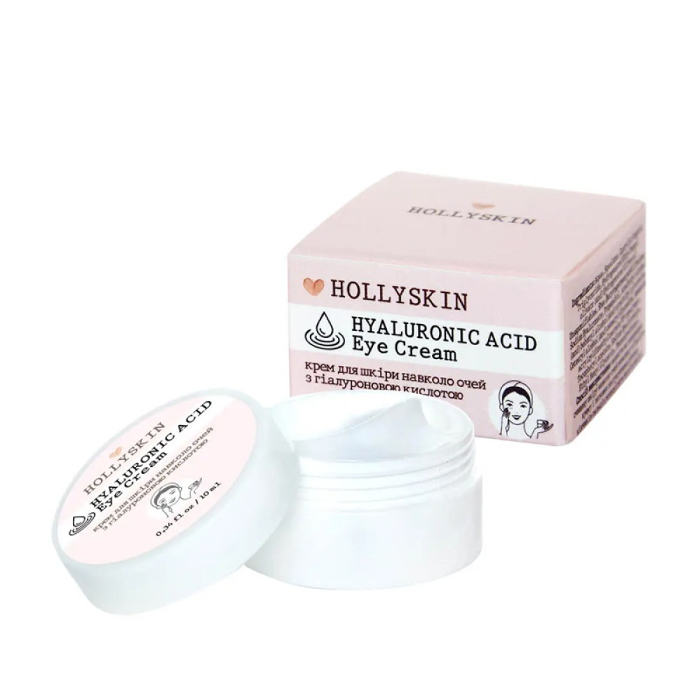 Крем для шкіри навколо очей Hollyskin Hyaluronic Acid Eye Cream з гіалуроновою кислотою. 10 мл