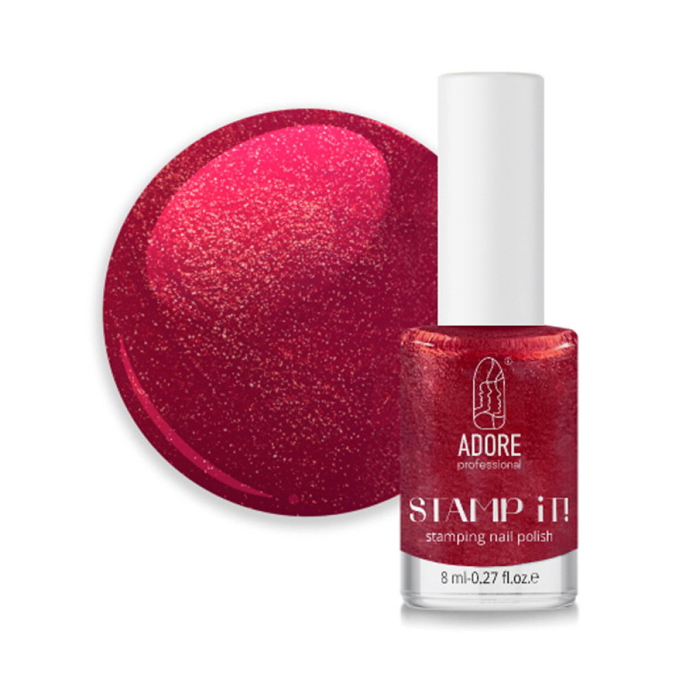 Лак для стемпінгу Adore Professional Stamp It! 11 Cherry перламутровий вишневий. 8 мл