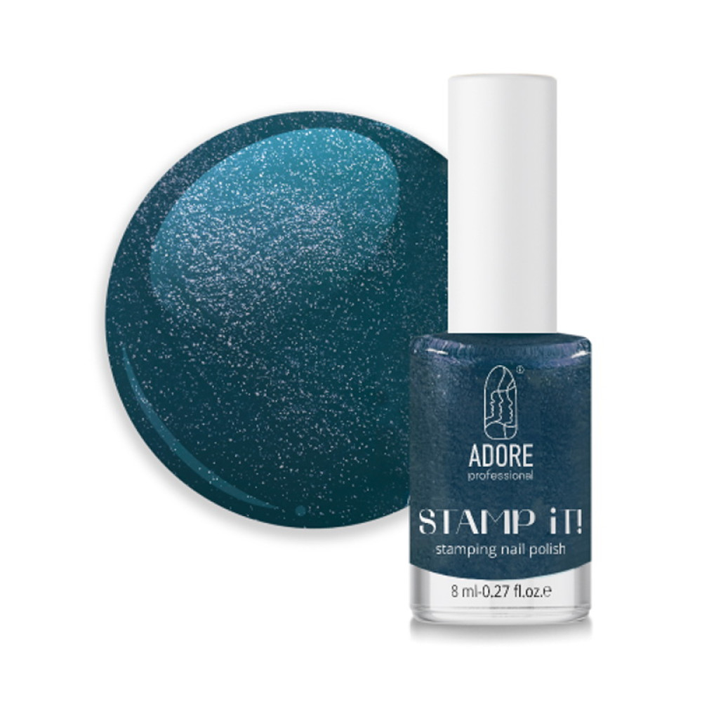 Лак для стемпінгу Adore Professional Stamp It! 12 Azure перламутровий блакитний. 8 мл