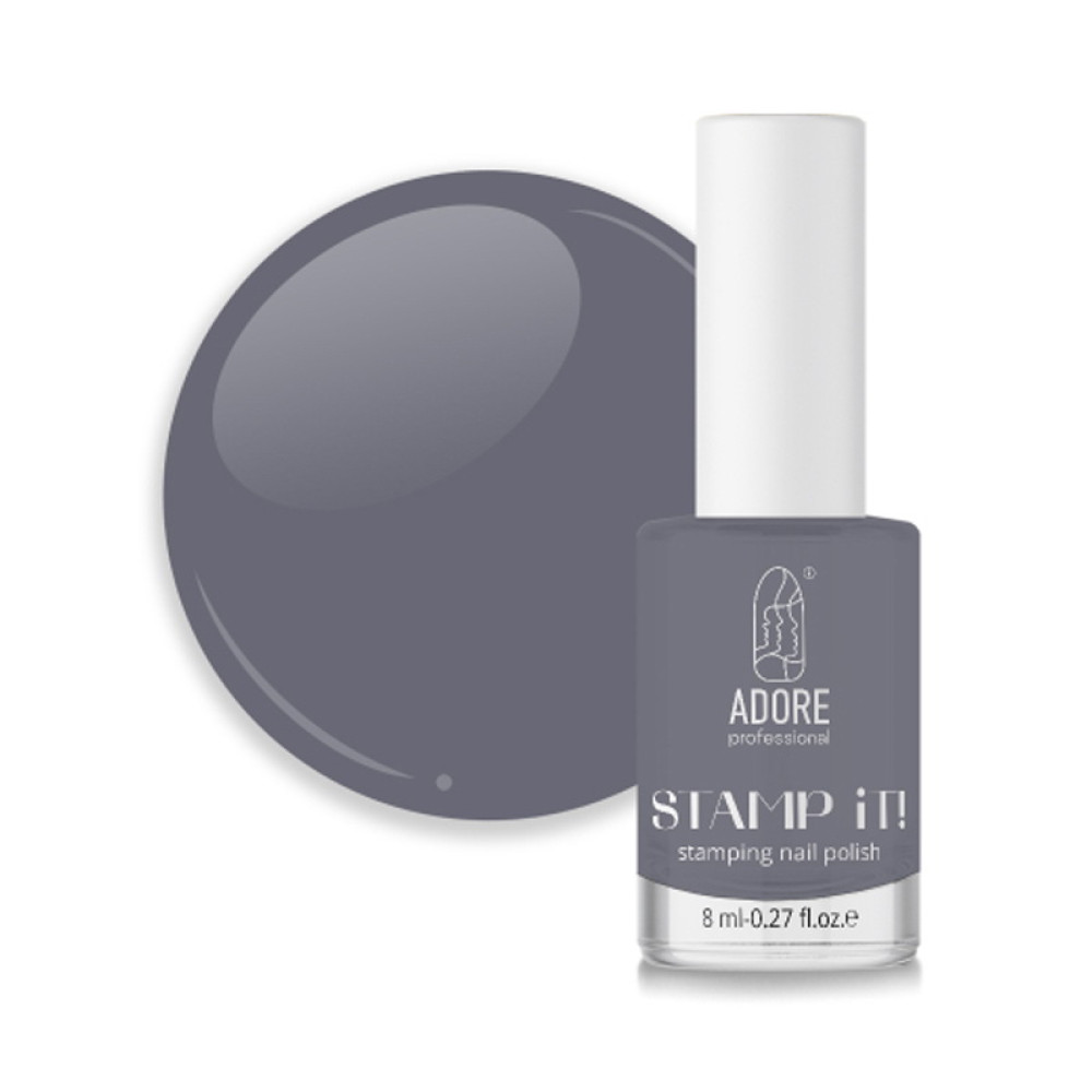 Лак для стемпинга Adore Professional Stamp It! 19 Graphite серый. 8 мл