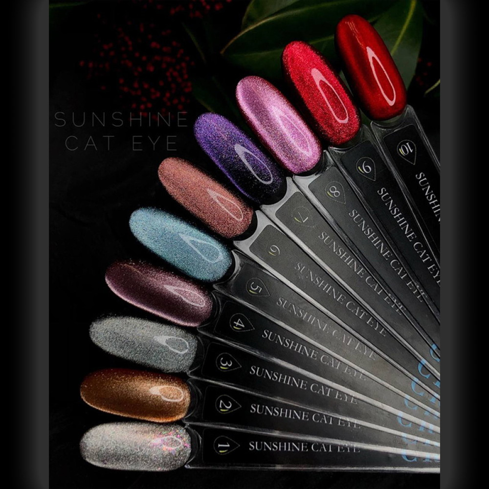 Гель-лак Crooz Cat Eye Sunshine 04 бежево-розовый с шиммером 8 мл