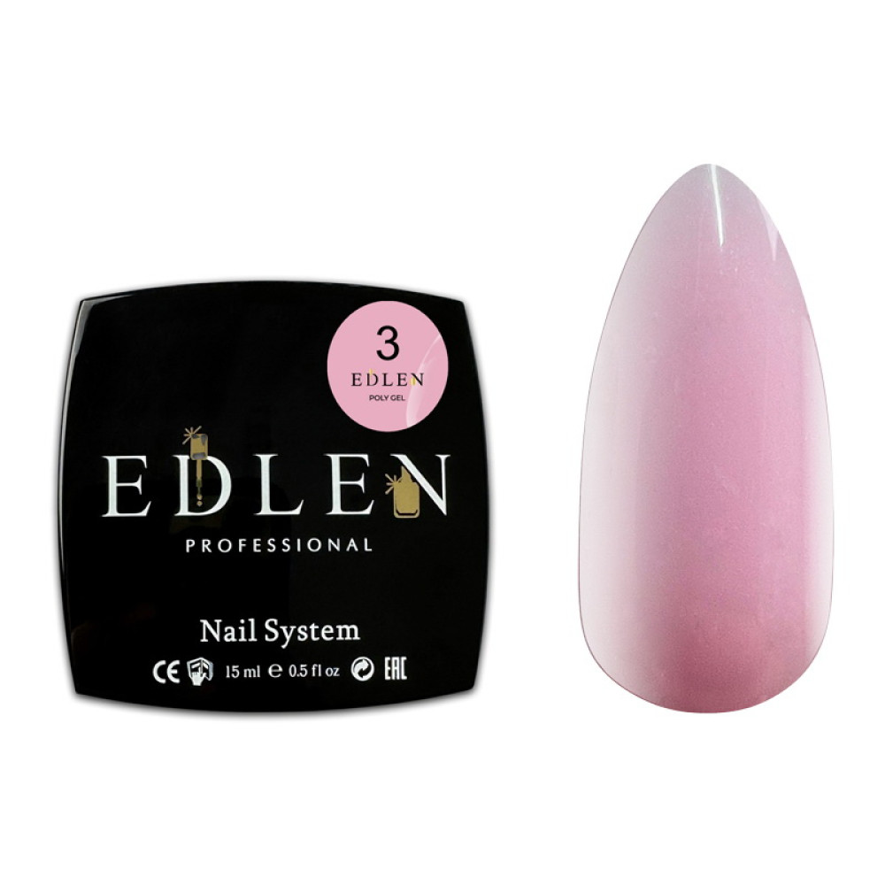 Полигель Edlen Professional Poly Gel 03. розовый. 15 мл