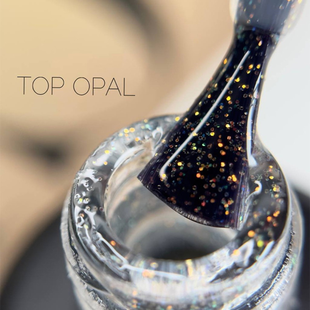 Топ для гель-лака без липкого слоя Crooz Top Opal с золотистым шиммером 8 мл