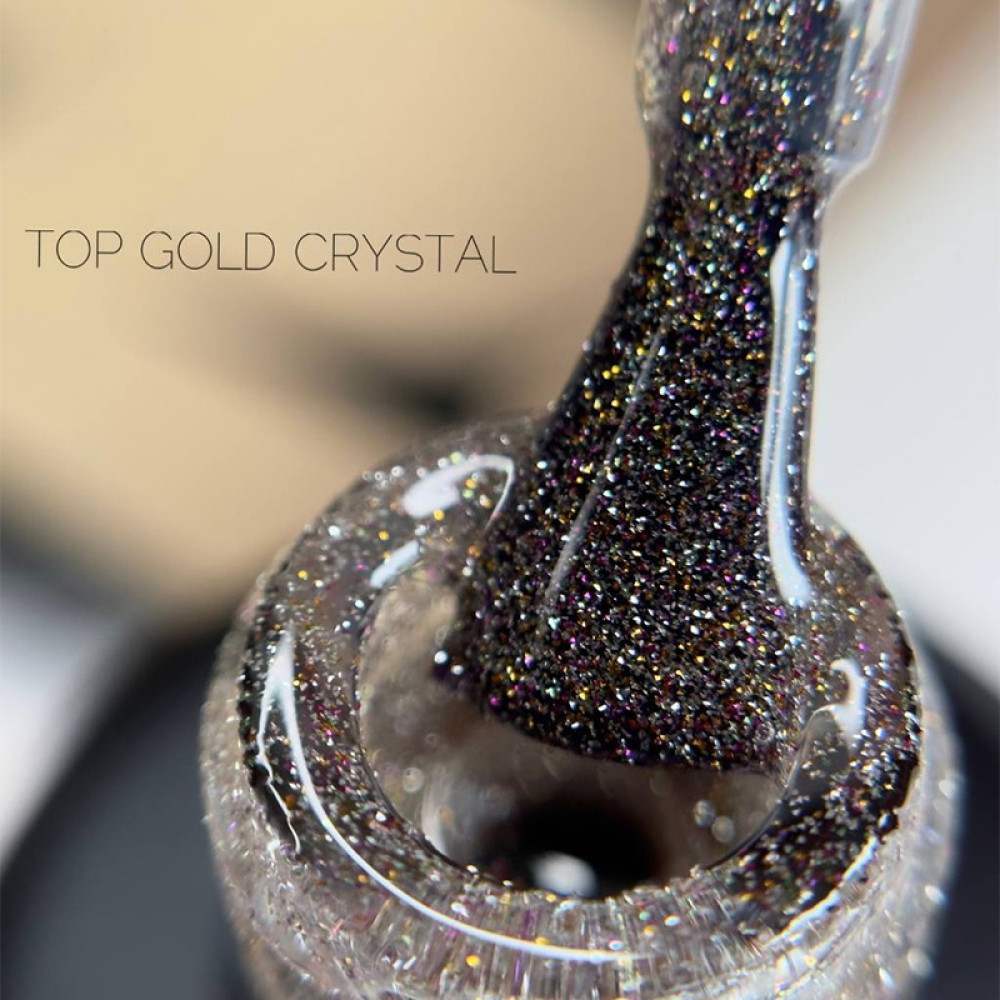 Топ для гель-лаку без липкого шару Crooz Crystal Top Gold з шимером 8 мл