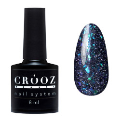 Топ для гель-лака без липкого слоя Crooz Crystal Top Silver с шиммером 8 мл