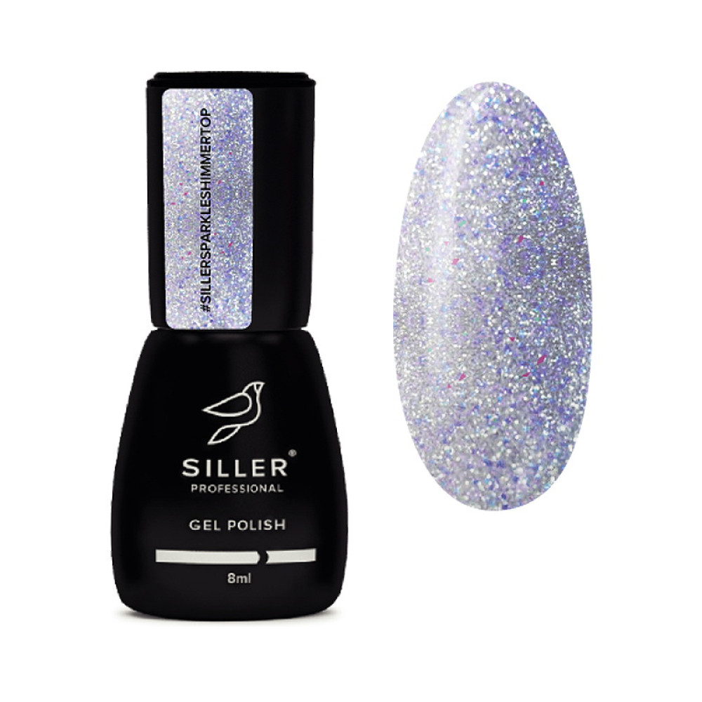 Топ для гель-лаку без липкого шару Siller Professional Top Sparkle Shimmer. 8 мл