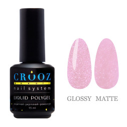 Рідкий полігель Crooz Shimmer Liquid Polygel 04 рожевий з шимером 15 мл