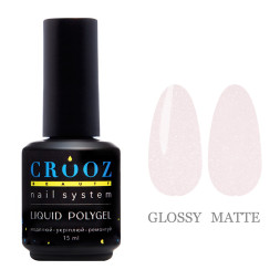 Рідкий полігель Crooz Shimmer Liquid Polygel 05 молочний з легким рожевим підтоном та з шимером 15 мл