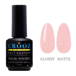 Рідкий полігель Crooz Shimmer Liquid Polygel 06 персиково-рожевий з шимером 15 мл