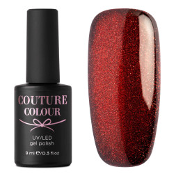 Гель-лак Couture Colour Galaxy Touch Cat Eye GT 11 вишнево-червоний відблиск. 9 мл