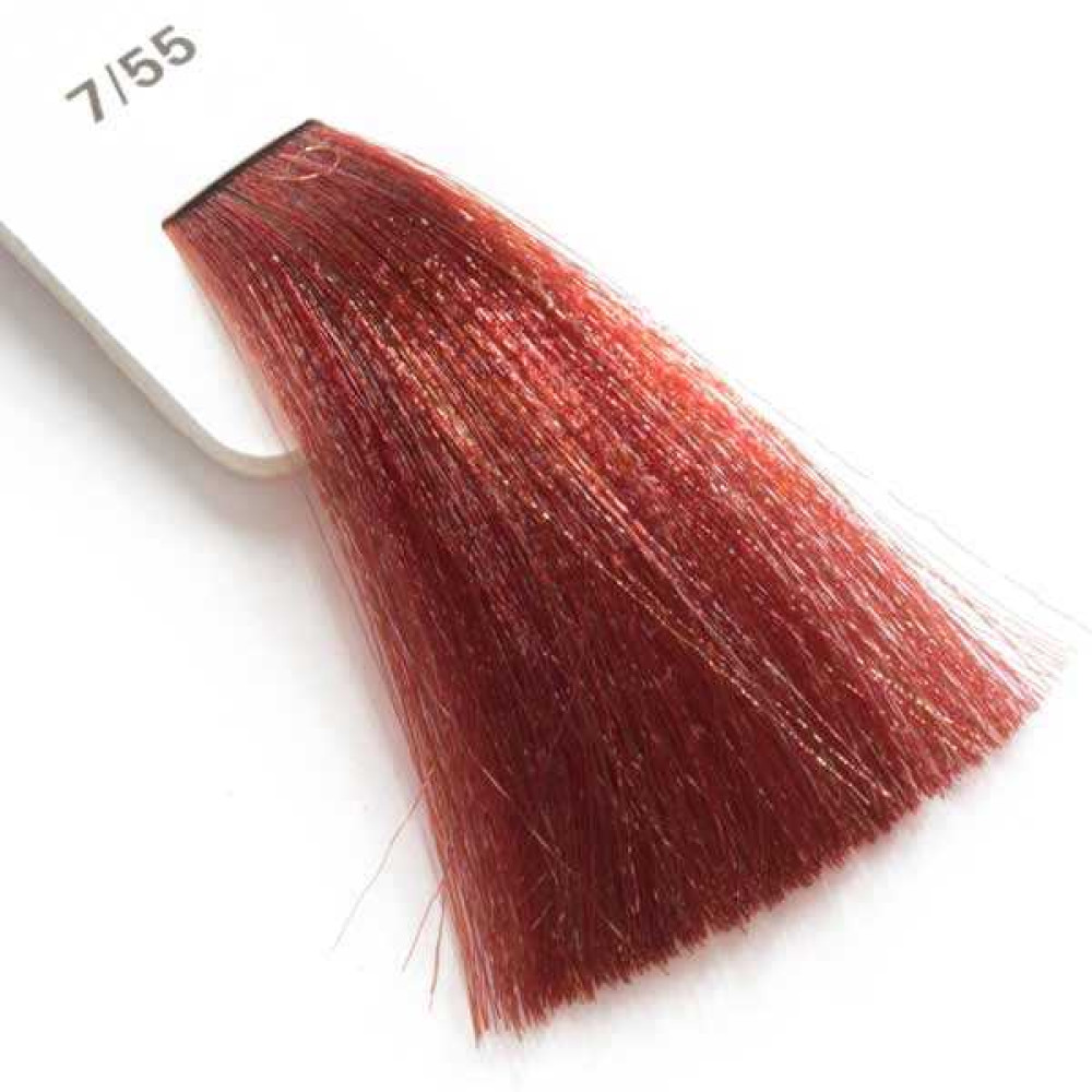 Крем-краска для волос Lisap LK Creamcolor OPC 7/55, блондин интенсивно-красный, 100 мл
