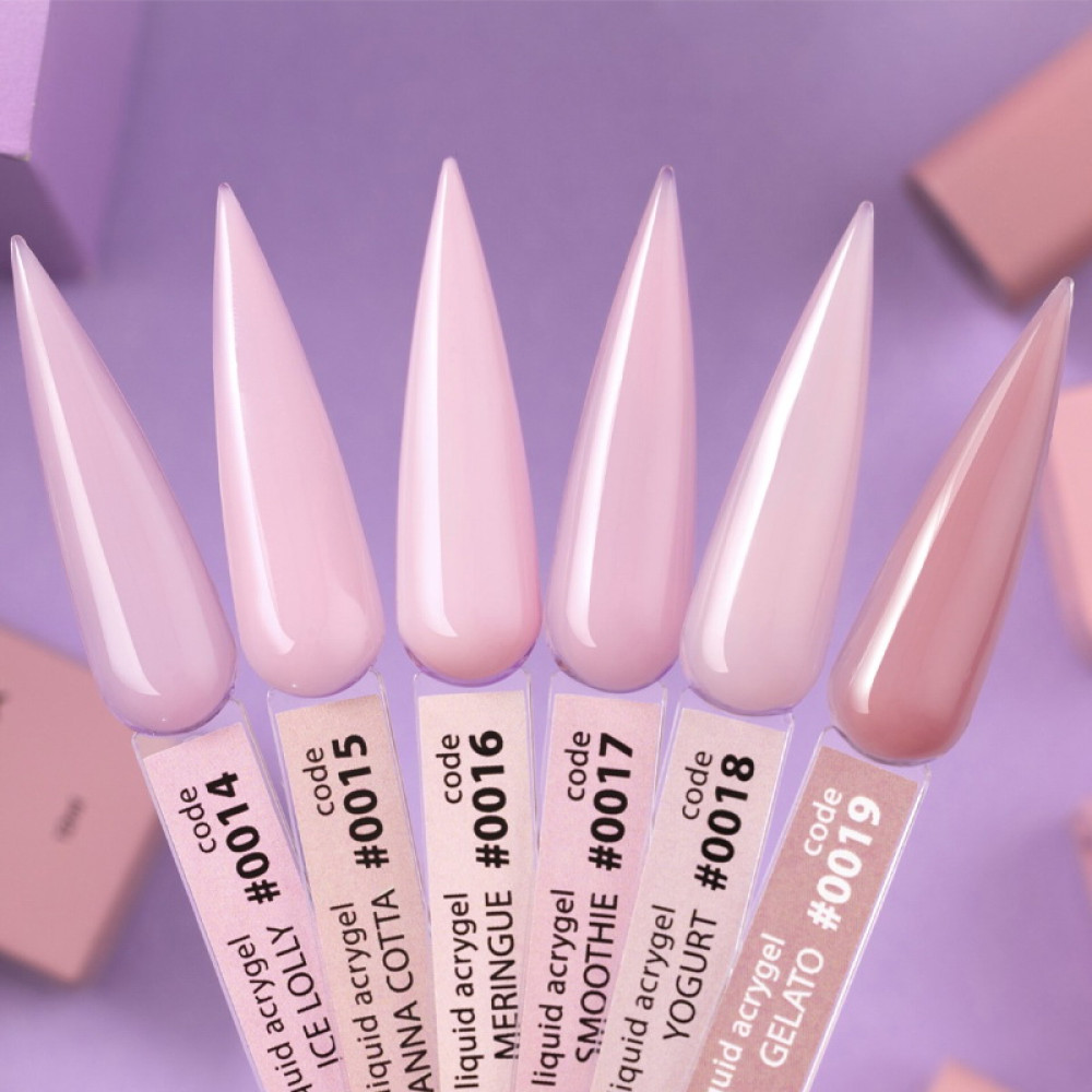 Жидкий гель DNKa Liquid Acrygel 0015 Panna Cotta для укрепления ногтей. розовый десерт 12 мл