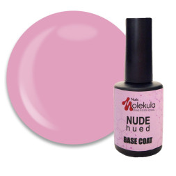 База камуфлююча для гель-лаку Nails Molekula Base Coat Rubber Nude Hued. рожева. 12 мл