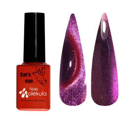 Гель-лак Nails Molekula 9D Cats Eye 905 фиолетово-розовый объемный блик, 6 мл