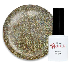 Гель-лак Nails Molekula Holographic 552 светлая бронза с голографическими шиммерами. 6 мл