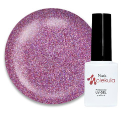 Гель-лак Nails Molekula Holographic 553 фиолетово-розовый с голографическими шиммерами. 6 мл