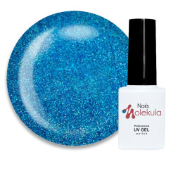 Гель-лак Nails Molekula Holographic 556 голубой с голографическими шиммерами. 6 мл