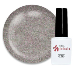 Гель-лак Nails Molekula Holographic 558 серо-серебристый с голографическими шиммерами. 6 мл