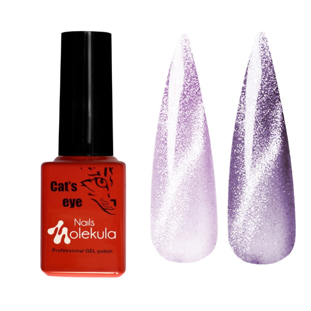 Гель-лак Nails Molekula 9D Quartz Cats Eye 911. фіолетовий. з фіолетово-сріблястим кварцевим відблиском. 6 мл