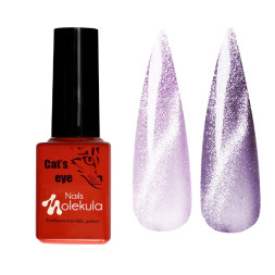 Гель-лак Nails Molekula 9D Quartz Cats Eye 911 фиолетовый. с фиолетово-серебристым кварцевым бликом. 6 мл