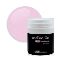 Гель будівельний камуфлюючий Adore Professional One Drop Gel 01 Pink Kiss. прохолодно рожевий. з вакуумною помпою. 30 г