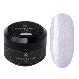 Акрил-гель F.O.X Aсryl Gel Charm 001 Milk молочный с мелким шиммером. 15 мл