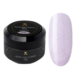 Акрил-гель F.O.X Aсryl Gel Charm 002 Pink розовый с мелким шиммером. 15 мл