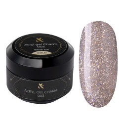 Акрил-гель F.O.X Aсryl Gel Charm 003 Gold золото с легким светоотражающим эффектом и шиммером. 15 мл