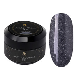 Акрил-гель F.O.X Aсryl Gel Charm 004 Graphite графит с легким светоотражающим эффектом и шиммером. 15 мл