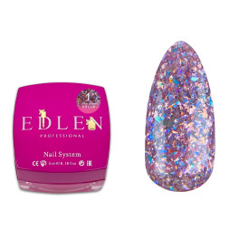 Гель-лак Edlen Professional Disco Glitter 01. персиково-рожевий з блискітками. 5 мл