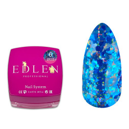 Гель-лак Edlen Professional Disco Glitter 06. синій з блискітками. 5 мл
