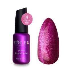 Гель-лак Edlen Professional Sparkle Cat 04. фиолетовая фуксия. светоотражающий. плотный. 9 мл