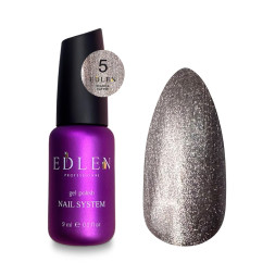 Гель-лак Edlen Professional Sparkle Cat 05. серебро. светоотражающий. плотный. 9 мл
