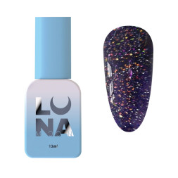 Гель-лак Luna Color Reflection 214 чорно-фіолетовий з блискітками світловідбиваючий. 13 мл