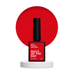 Гель-лак Nails Of The Day Lets Special Red Collection Madonna красный с блестками. 10 мл