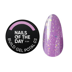 Гель строительный Nails Of The Day Build Gel Potal 03. розовый с поталью. 15 мл