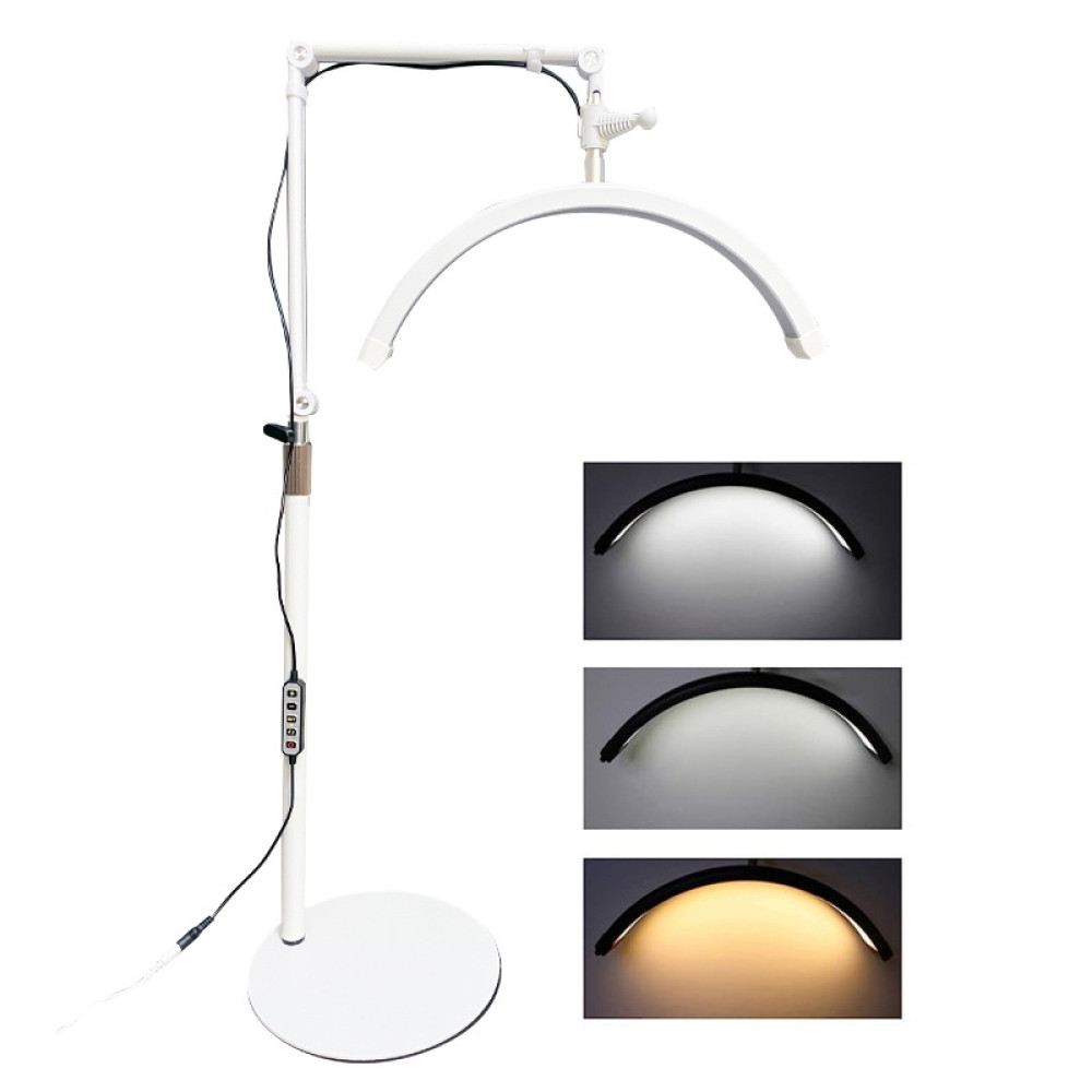 Лампа бестеневая напольная LED Smart Moon Light M16XL. со штативом и регулировкой света. 20 Вт. цвет белый