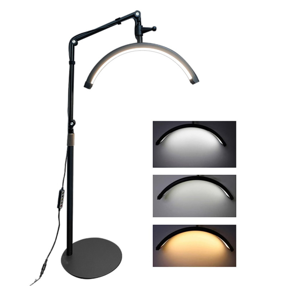 Лампа бестеневая напольная LED Smart Moon Light M16XL. со штативом и регулировкой света. 20 Вт. цвет черный