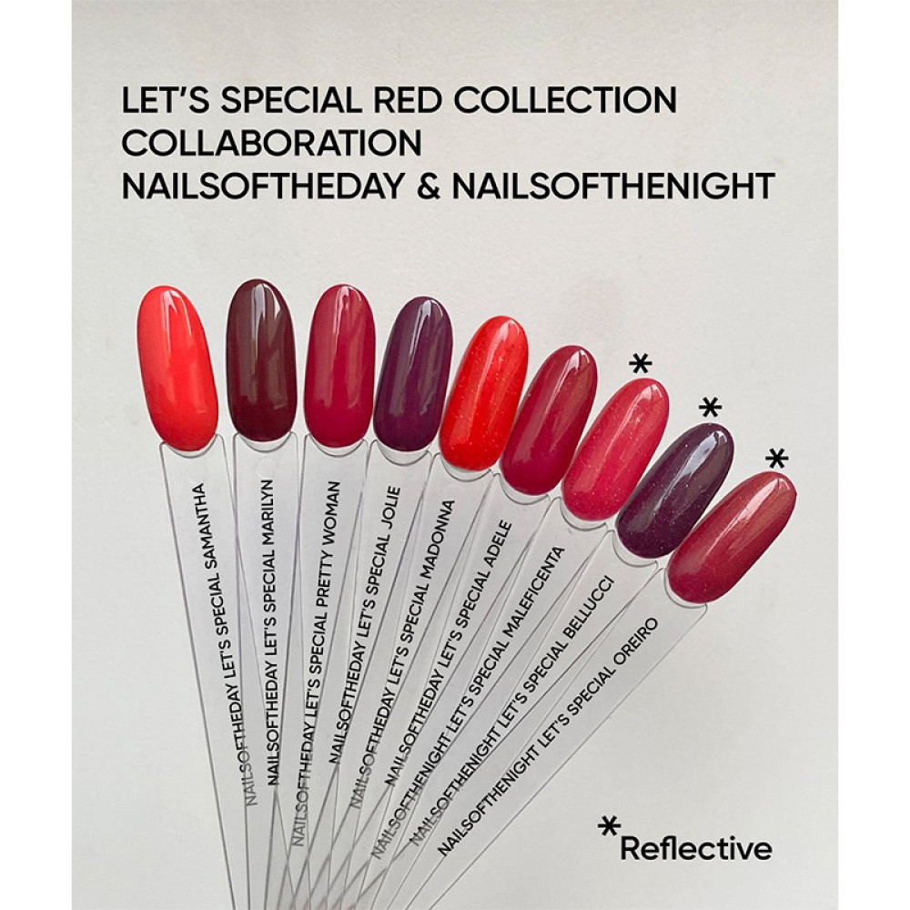 Гель-лак Nails Of The Day Lets Special Red Collection Samantha багровый. 10 мл