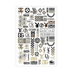 Слайдер-дизайн RichColoR Foil 019 Стильные бренды. цвет золото и черный