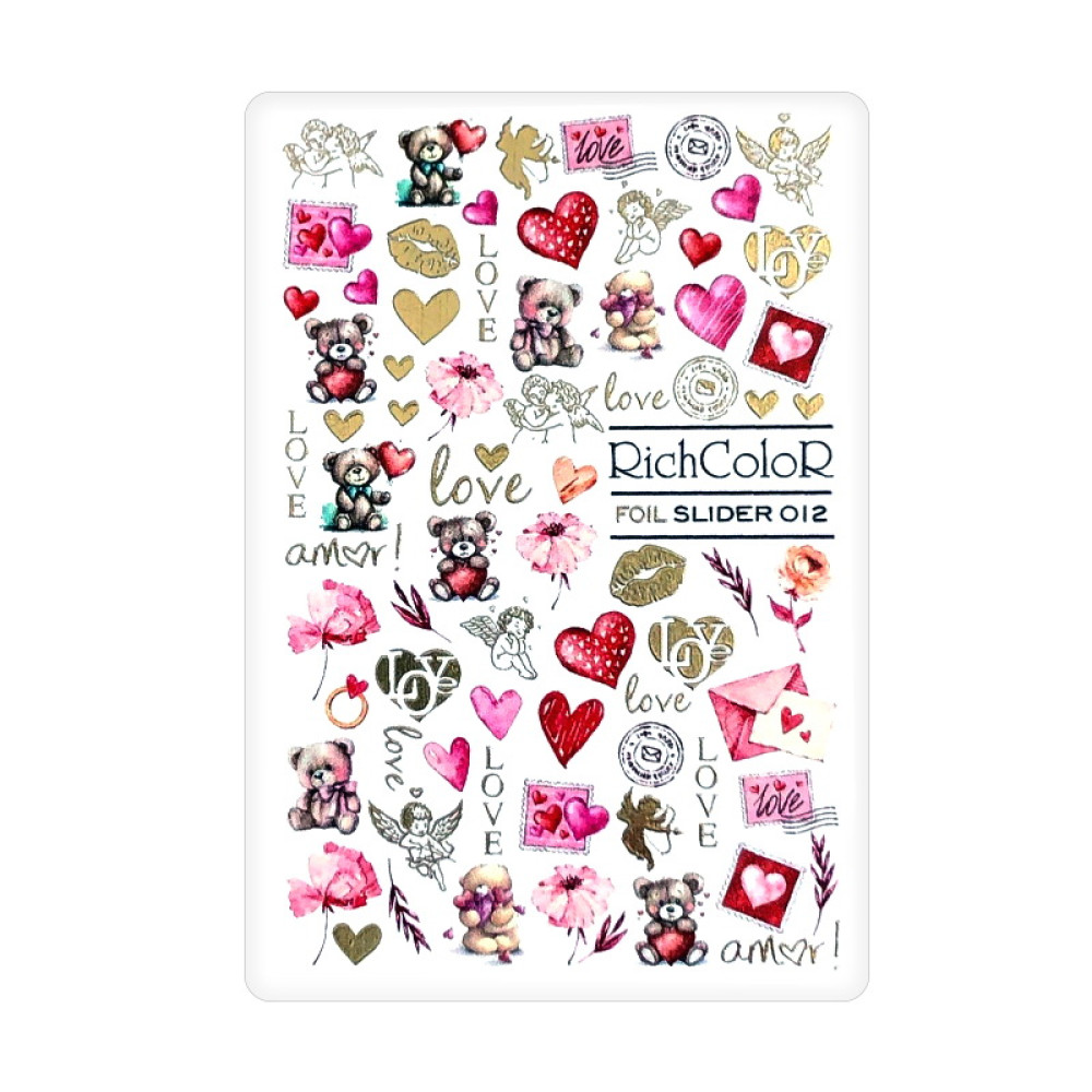 Слайдер-дизайн RichColoR Foil 012 Милі ведмедики та сердечка