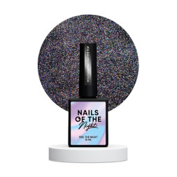 Топ голографічний без липкого шару Nails Of The Night Holographic Cat Eye Top з ефектом котячого ока. 10 мл