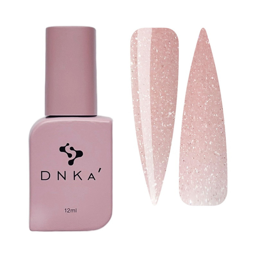 Жидкий гель DNKa Liquid Acrygel 0002 Creme Brulee для укрепления ногтей розово-бежевый с шиммером 12 мл