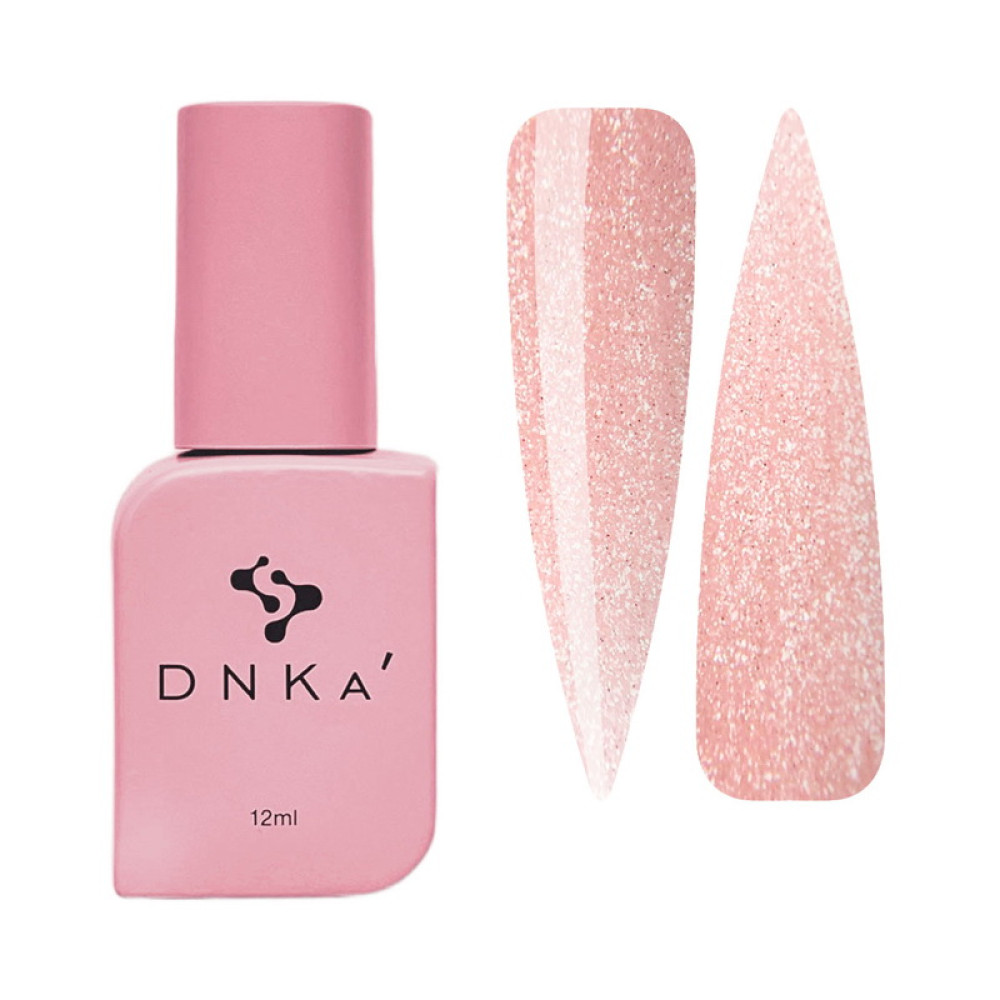 Жидкий гель DNKa Liquid Acrygel 0006 Shine Peach для укрепления ногтей нежный персиково-розовый с шиммером 12 мл