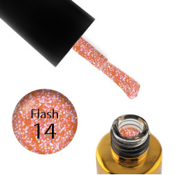 Гель-лак F.O.X Flash 014 персиковий, світловідбиваючий, 6 мл