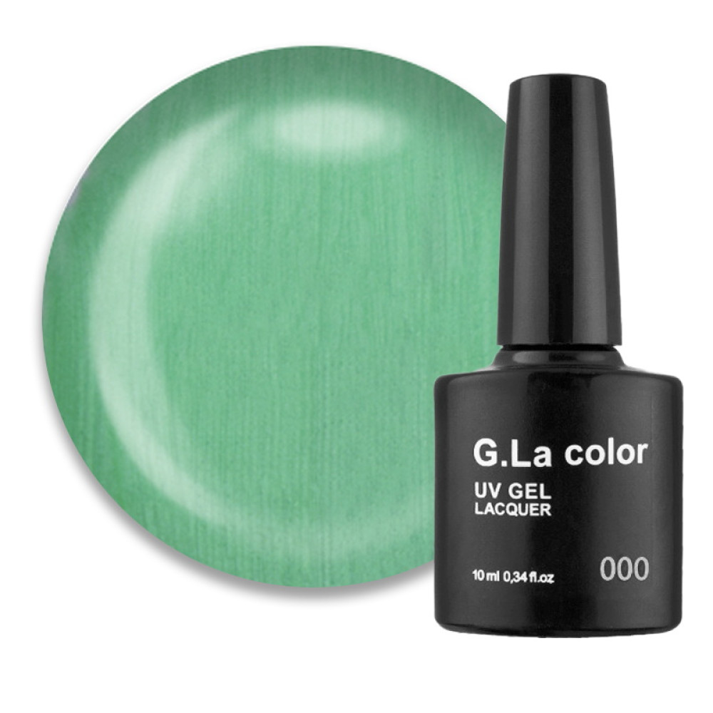 Гель-лак G.La color 214 світло-зелений з перламутром. 10 мл